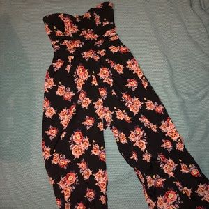 Wide leg Strapless romper